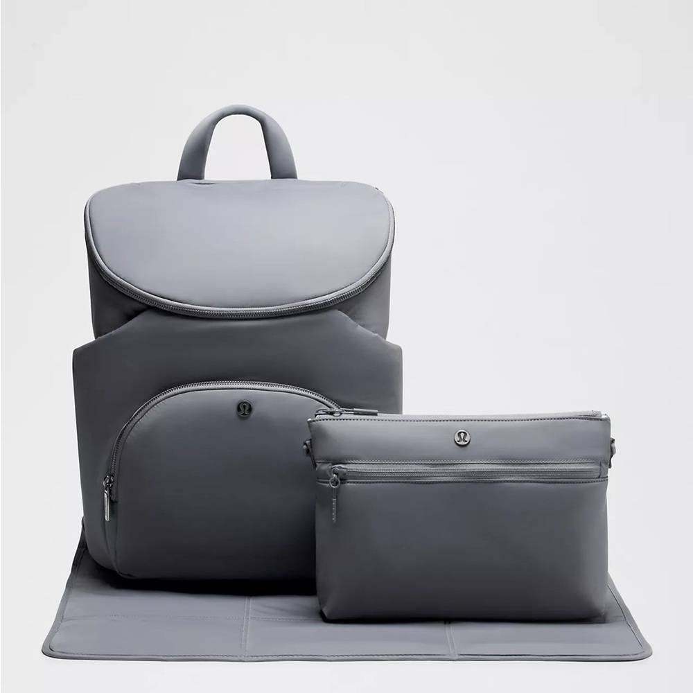 New Parent Backpack 17L - Lululemon - Asphalt Gray - with Crossbody Bag
